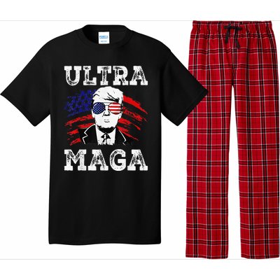 Distressed Ultra Maga Trump USA Flag Pajama Set