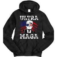 Distressed Ultra Maga Trump USA Flag Tie Dye Hoodie