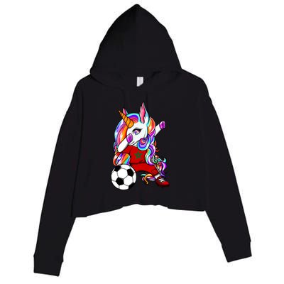 Dabbing Unicorn Morocco Soccer Fans Jersey Moroccan Football Cool Gift Crop Fleece Hoodie