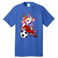 Dabbing Unicorn Morocco Soccer Fans Jersey Moroccan Football Cool Gift Tall T-Shirt