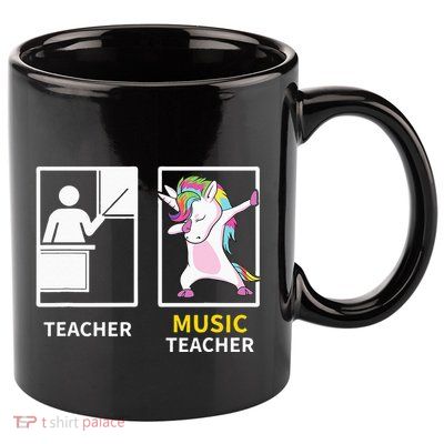 Dabbing Unicorn Music Teacher Gift 11oz C Handle Ceramic Mug