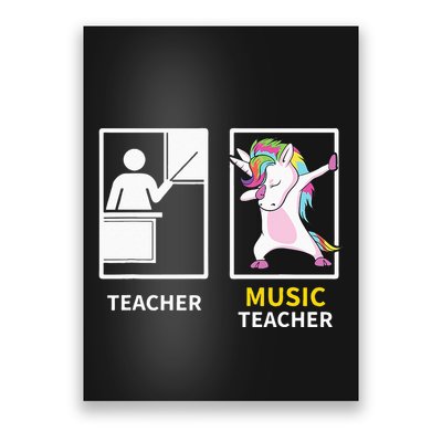 Dabbing Unicorn Music Teacher Gift Poster