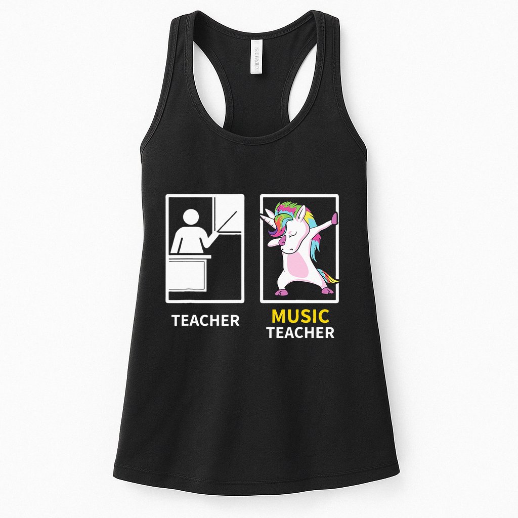 Dabbing Unicorn Music Teacher Gift Womens Tank Top