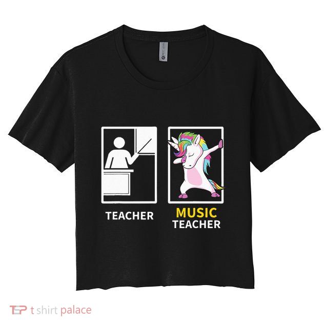 Dabbing Unicorn Music Teacher Gift Crop Top