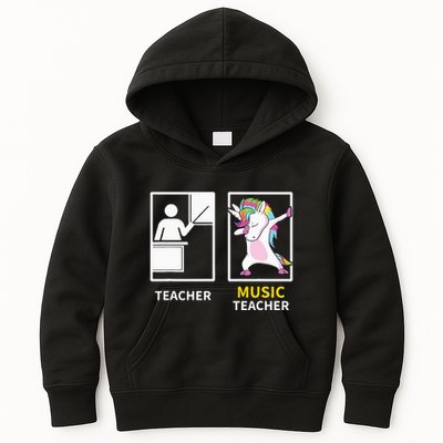 Dabbing Unicorn Music Teacher Gift Kids Hoodie