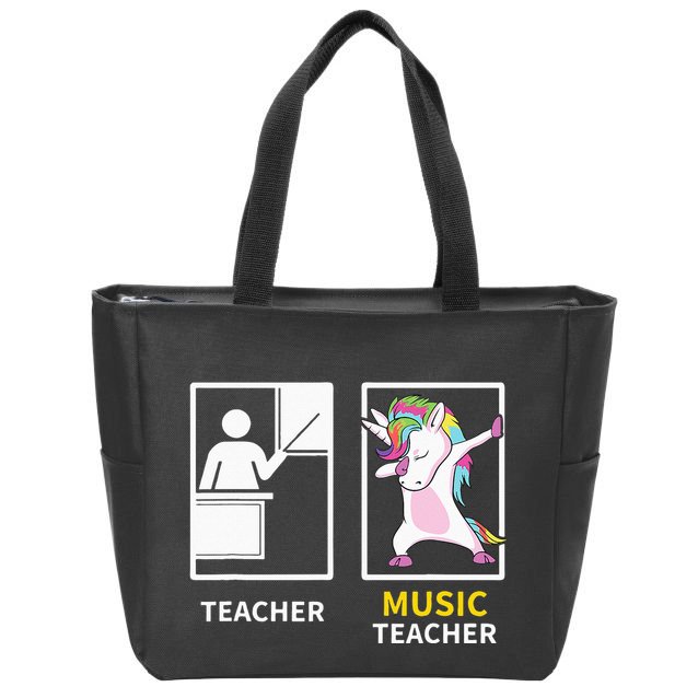 Dabbing Unicorn Music Teacher Gift Zip Tote Bag