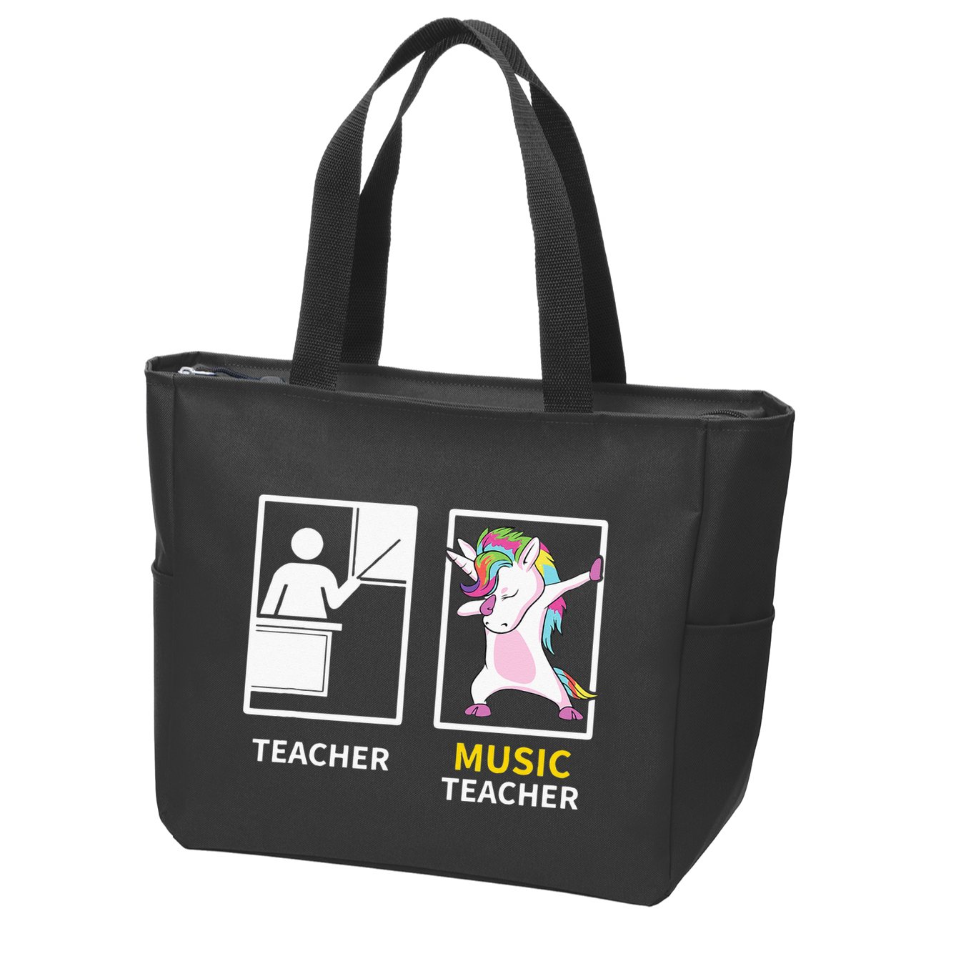 Dabbing Unicorn Music Teacher Gift Zip Tote Bag
