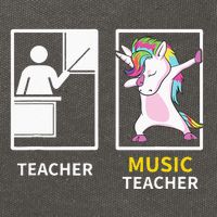Dabbing Unicorn Music Teacher Gift Cotton Canvas Backpack