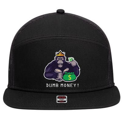 Dumb Money Ape 7 Panel Mesh Trucker Snapback Hat