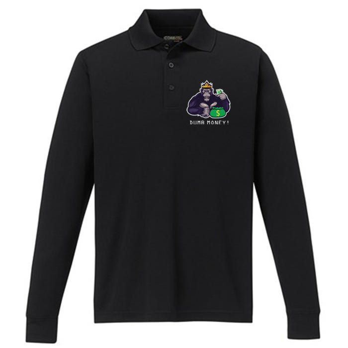 Dumb Money Ape Performance Long Sleeve Polo