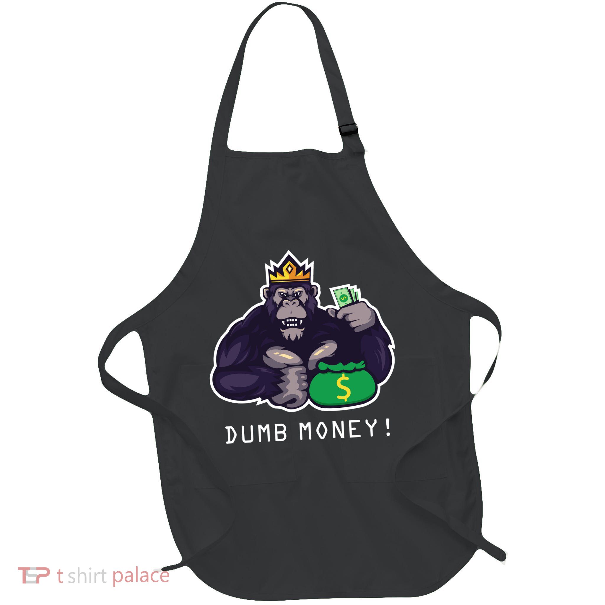 Dumb Money Ape Full-Length Apron With Pockets