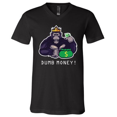 Dumb Money Ape V-Neck T-Shirt