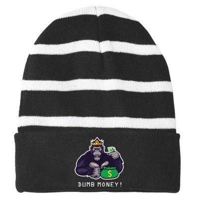 Dumb Money Ape Striped Beanie with Solid Band