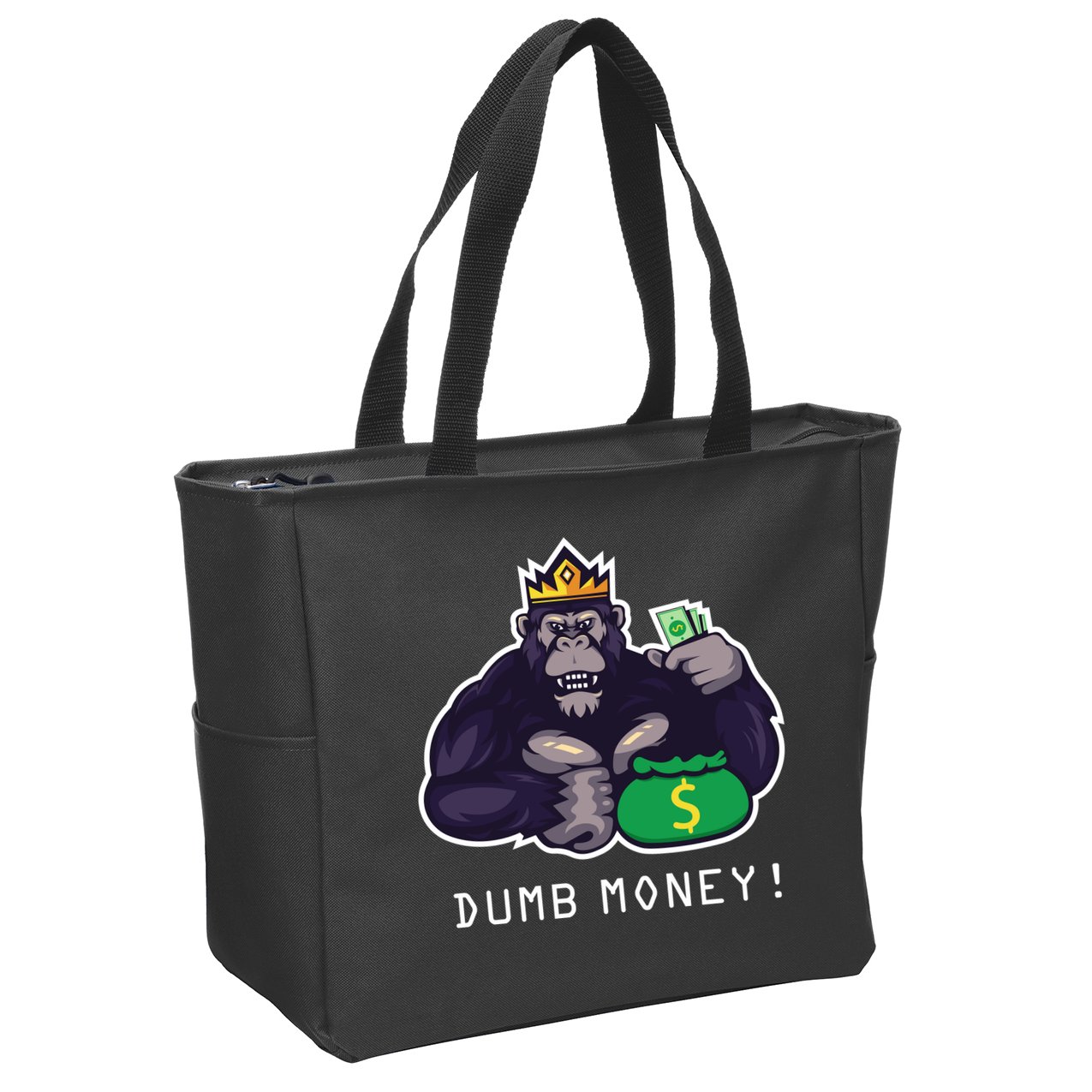 Dumb Money Ape Zip Tote Bag