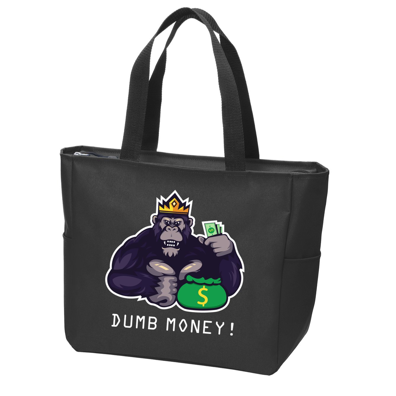 Dumb Money Ape Zip Tote Bag