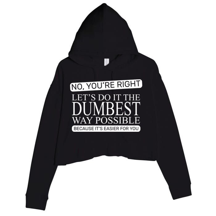 Dumbest Way Possible Crop Fleece Hoodie