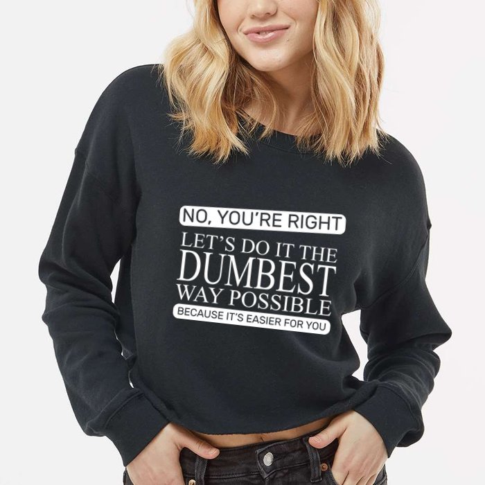 Dumbest Way Possible Cropped Pullover Crew