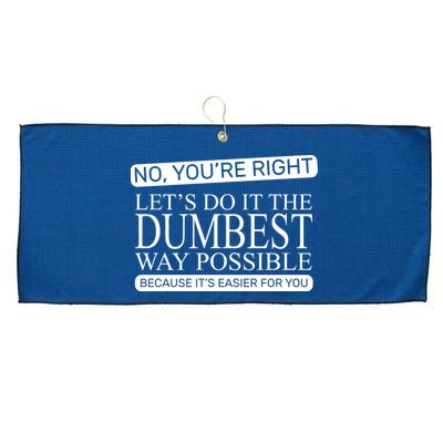 Dumbest Way Possible Large Microfiber Waffle Golf Towel