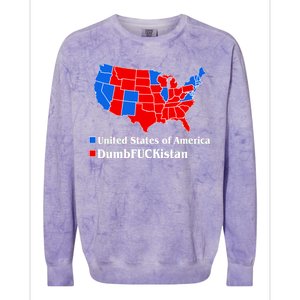 DumbFUCKistan Vs. United States of America Election Map Democrats Colorblast Crewneck Sweatshirt