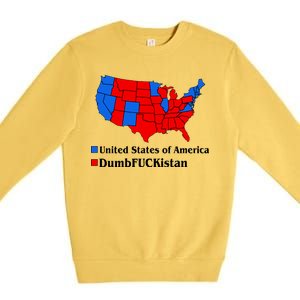 DumbFUCKistan Vs. United States of America Election Map Democrats Premium Crewneck Sweatshirt