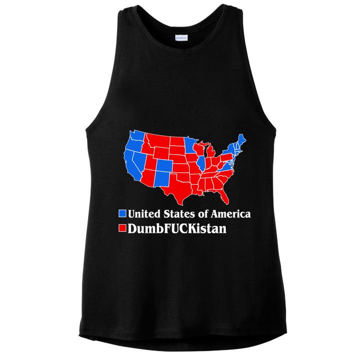 DumbFUCKistan Vs. United States of America Election Map Democrats Ladies PosiCharge Tri-Blend Wicking Tank