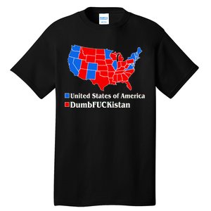 DumbFUCKistan Vs. United States of America Election Map Democrats Tall T-Shirt