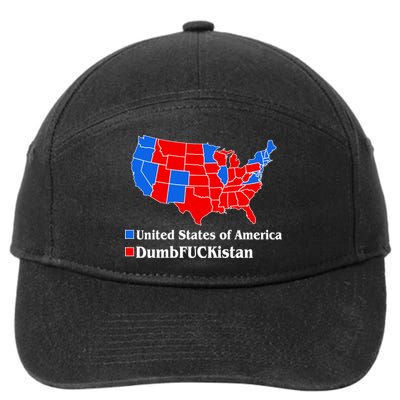 DumbFUCKistan Vs. United States of America Election Map Democrats 7-Panel Snapback Hat