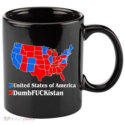 DumbFUCKistan Vs. United States of America Election Map Democrats 11oz C Handle Ceramic Mug