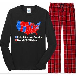 DumbFUCKistan Vs. United States of America Election Map Democrats Long Sleeve Pajama Set