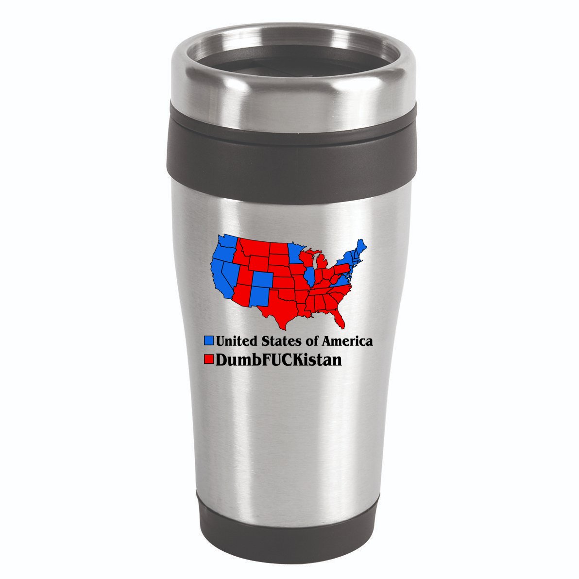 DumbFUCKistan Vs. United States of America Election Map Democrats 16oz Travel Tumbler