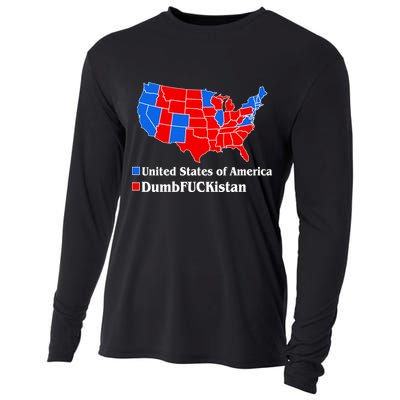 DumbFUCKistan Vs. United States of America Election Map Democrats Cooling Performance Long Sleeve Crew