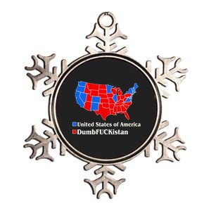 DumbFUCKistan Vs. United States of America Election Map Democrats Metallic Star Ornament