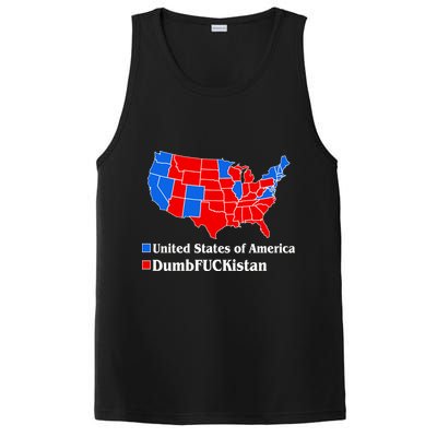 DumbFUCKistan Vs. United States of America Election Map Democrats PosiCharge Competitor Tank