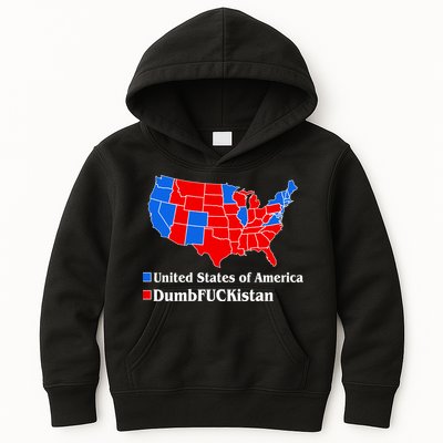DumbFUCKistan Vs. United States of America Election Map Democrats Kids Hoodie