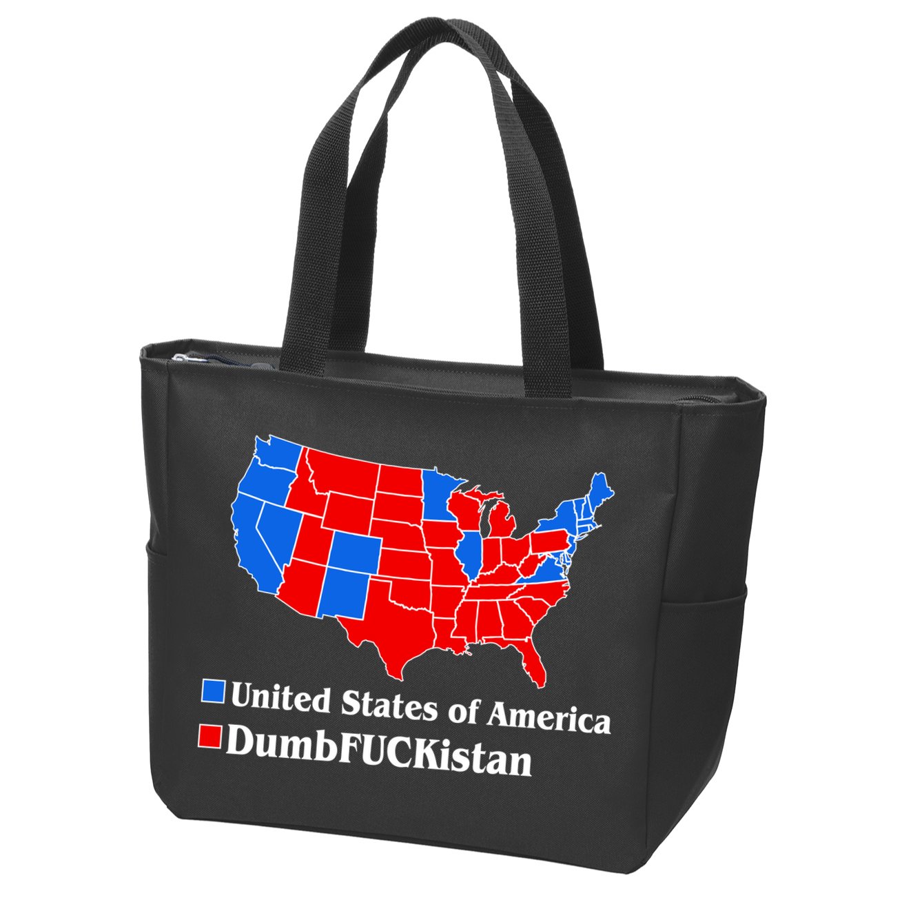 DumbFUCKistan Vs. United States of America Election Map Democrats Zip Tote Bag