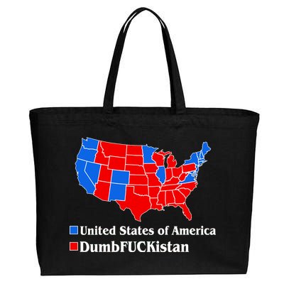 DumbFUCKistan Vs. United States of America Election Map Democrats Cotton Canvas Jumbo Tote