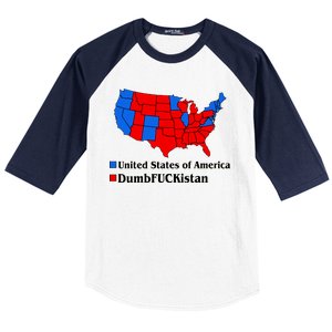 DumbFUCKistan Vs. United States of America Election Map Democrats Baseball Sleeve Shirt