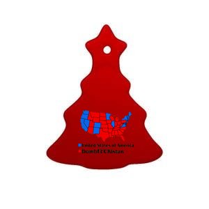 DumbFUCKistan Vs. United States of America Election Map Democrats Ceramic Tree Ornament