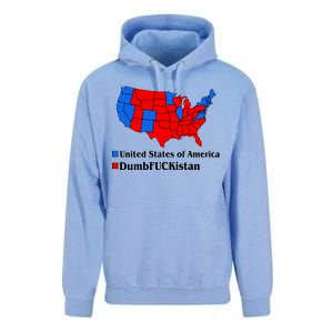 DumbFUCKistan Vs. United States of America Election Map Democrats Unisex Surf Hoodie