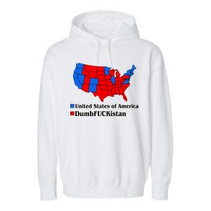 DumbFUCKistan Vs. United States of America Election Map Democrats Garment-Dyed Fleece Hoodie