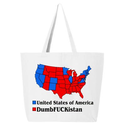 DumbFUCKistan Vs. United States of America Election Map Democrats 25L Jumbo Tote