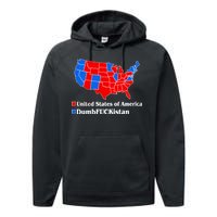 DumbFUCKistan Vs. United States of America Election Map Republicans Performance Fleece Hoodie