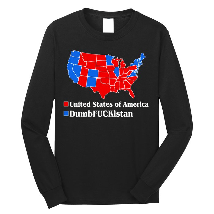 DumbFUCKistan Vs. United States of America Election Map Republicans Long Sleeve Shirt