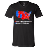 DumbFUCKistan Vs. United States of America Election Map Republicans V-Neck T-Shirt