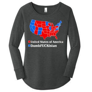 DumbFUCKistan Vs. United States of America Election Map Republicans Women's Perfect Tri Tunic Long Sleeve Shirt