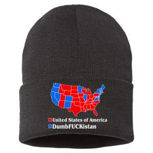 DumbFUCKistan Vs. United States of America Election Map Republicans Sustainable Knit Beanie