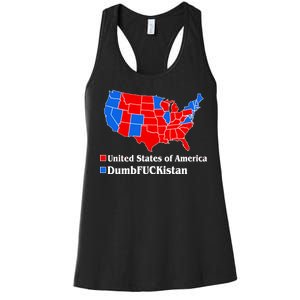 DumbFUCKistan Vs. United States of America Election Map Republicans Women's Racerback Tank