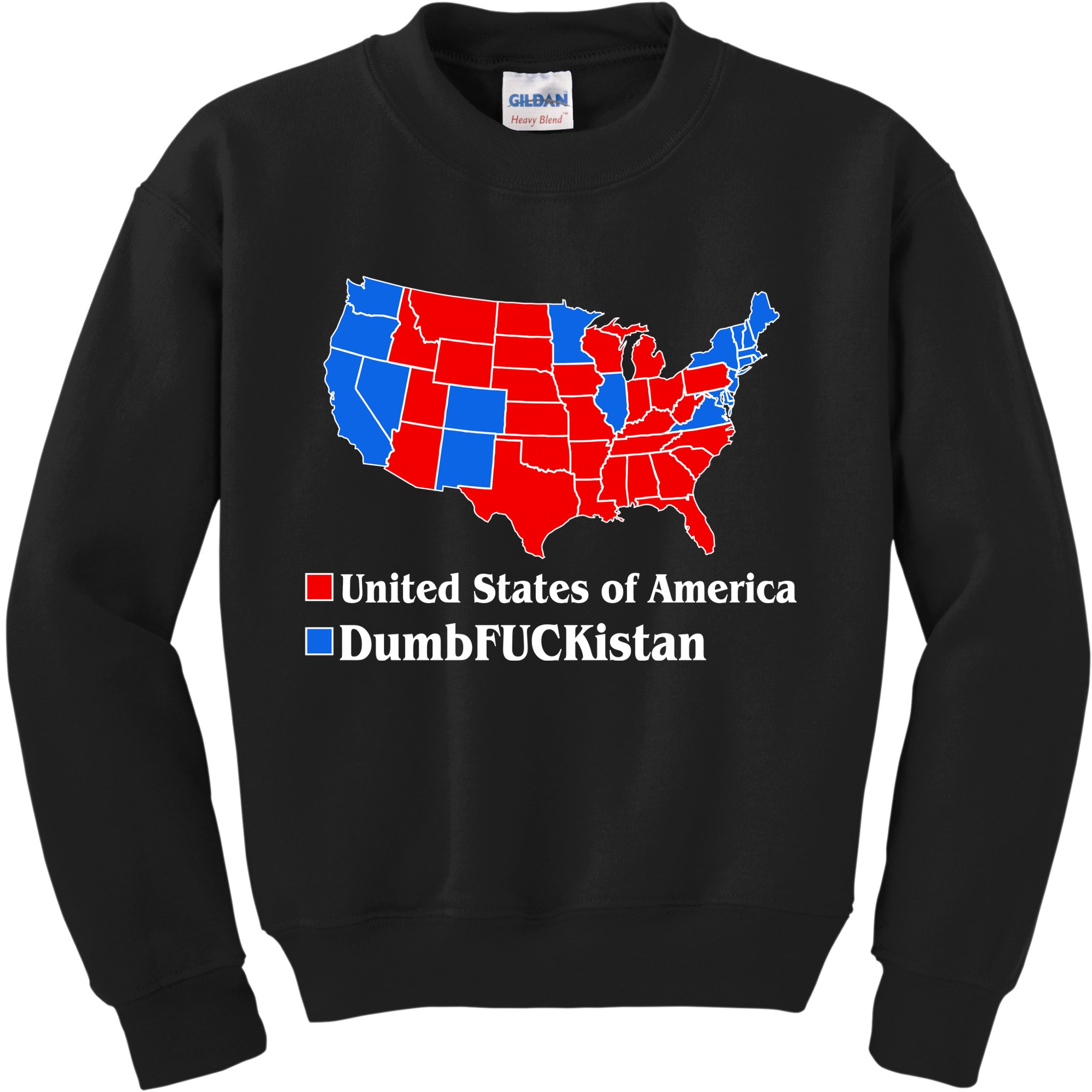 DumbFUCKistan Vs. United States of America Election Map Republicans Kids Sweatshirt