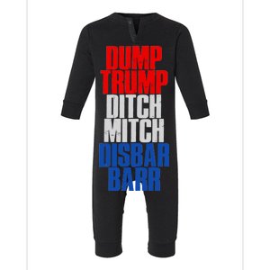 Dump Trump Ditch Mitch Disbar Barr Infant Fleece One Piece