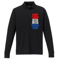 Dump Trump Ditch Mitch Disbar Barr Performance Long Sleeve Polo